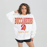 Tampa Bay Buccaneers Gameday Couture Women's Classic Sunday Drives Oversized Premium Fleece Pullover Sweatshirt White