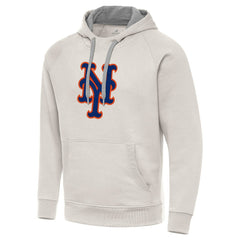 New York Mets Antigua Victory Pullover Hoodie - Cream Hoodies