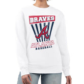 Atlanta Braves Starter Women's Poster Print Team Fleece Pullover Sweatshirt - White Pullover