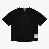 San Francisco Giants Mitchell & Ness Women's Cooperstown Collection Phantom Cropped T-Shirt - Black T-shirts