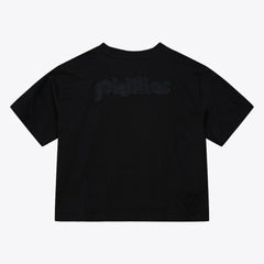 Philadelphia Phillies Mitchell & Ness Women's Cooperstown Collection Phantom Cropped T-Shirt - Black T-shirts