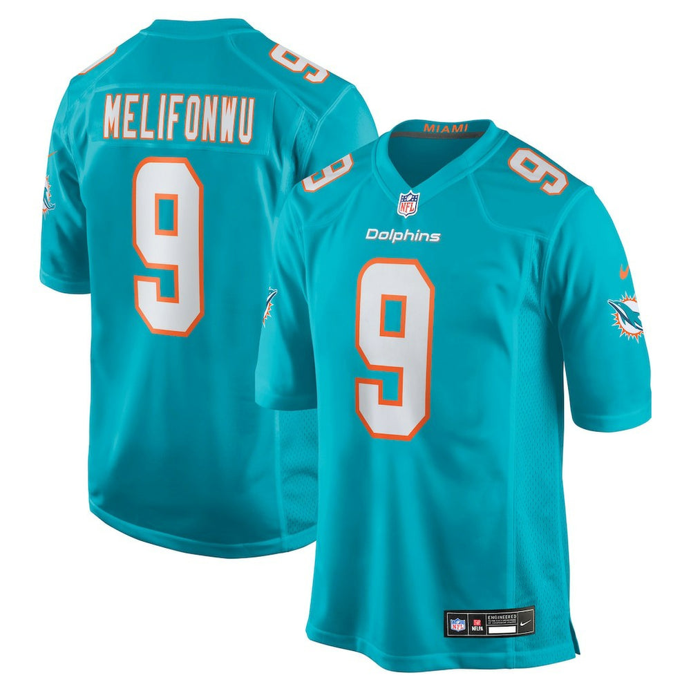 NFL Ifeatu Melifonwu Miami Dolphins Team Game Jersey - Aqua