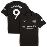Erling Haaland Manchester City 2025/26 Away Replica Player Jersey Black