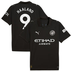 Erling Haaland Manchester City 2025/26 Away Replica Player Jersey Black