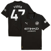 Phil Foden Manchester City 2025/26 Away Replica Player Jersey Black