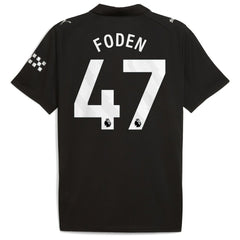 Phil Foden Manchester City 2025/26 Away Replica Player Jersey Black