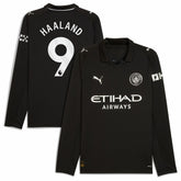 Erling Haaland Manchester City 2025/26 Away Replica Long Sleeve Player Jersey Black