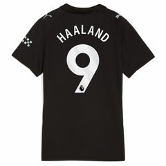 Erling Haaland Manchester City Women's 2025/26 Away Replica Player Jersey Black