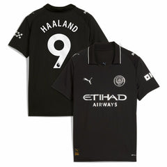 Erling Haaland Manchester City Youth 2025/26 Away Replica Player Jersey Black