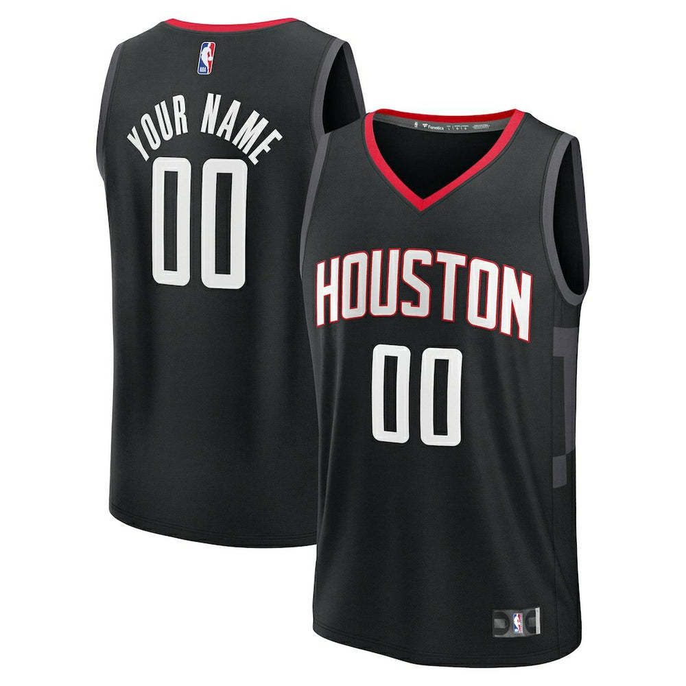 NBA Houston Rockets Youth Fast Break Custom Jersey - Statement Edition - Black
