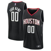 NBA Houston Rockets Youth Fast Break Custom Jersey - Statement Edition - Black