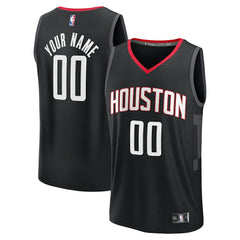 NBA Houston Rockets Youth Fast Break Custom Jersey - Statement Edition - Black