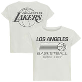 Los Angeles Lakers Sportiqe Women's Athletic Club Collection Alana Premium Cropped T-Shirt Cream