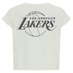 Los Angeles Lakers Sportiqe Women's Athletic Club Collection Alana Premium Cropped T-Shirt Cream