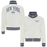 New York Knicks Sportiqe Women's Athletic Club Collection Sutton French Terry Full-Zip Jacket Cream