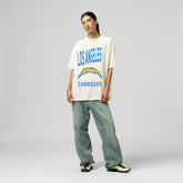 Los Angeles Chargers Women's Logo Rise Boyfriend T-Shirt Cream