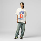 Denver Broncos Women's Logo Rise Boyfriend T-Shirt Cream
