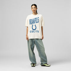 Indianapolis Colts Women's Logo Rise Boyfriend T-Shirt Cream
