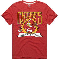 Kansas City Chiefs Homage x The Simpsons Unisex Tri-Blend T-Shirt Red