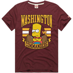 Washington Commanders Homage x The Simpsons Unisex Tri-Blend T-Shirt Burgundy