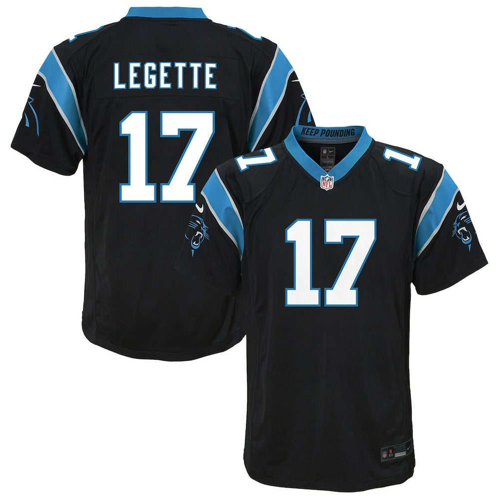 NFL Xavier Legette Carolina Panthers Youth Team Game Jersey - Black