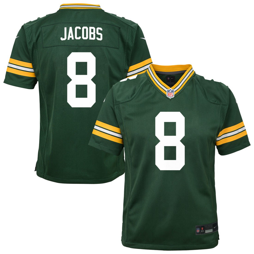 NFL Josh Jacobs Green Bay Packers Youth Team Game Jersey - Green