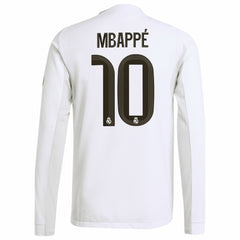 Kylian Mbappé Real Madrid 2025/26 Home Long Sleeve Player Jersey White sale