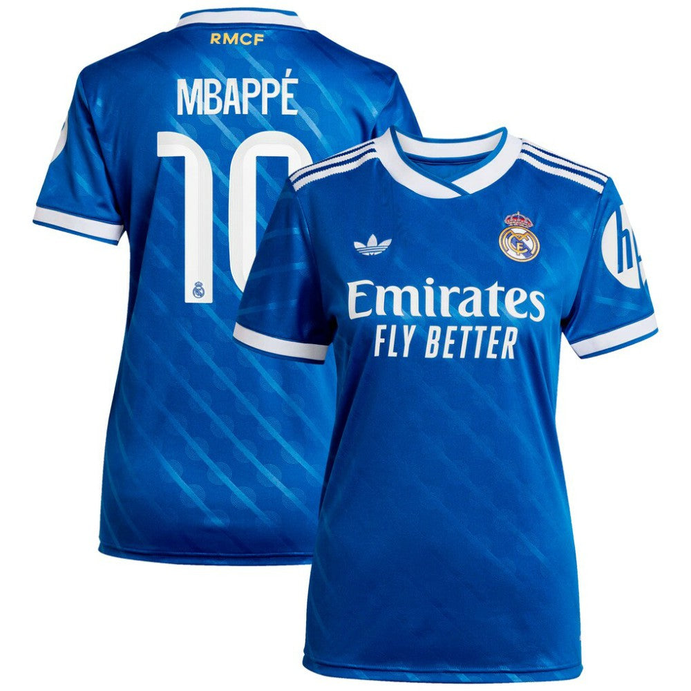Kylian Mbappé Real Madrid Women's 2025/26 Third Replica Player Jersey Blue