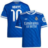 Kylian Mbappé Real Madrid Youth 2025/26 Third Replica Player Jersey Blue