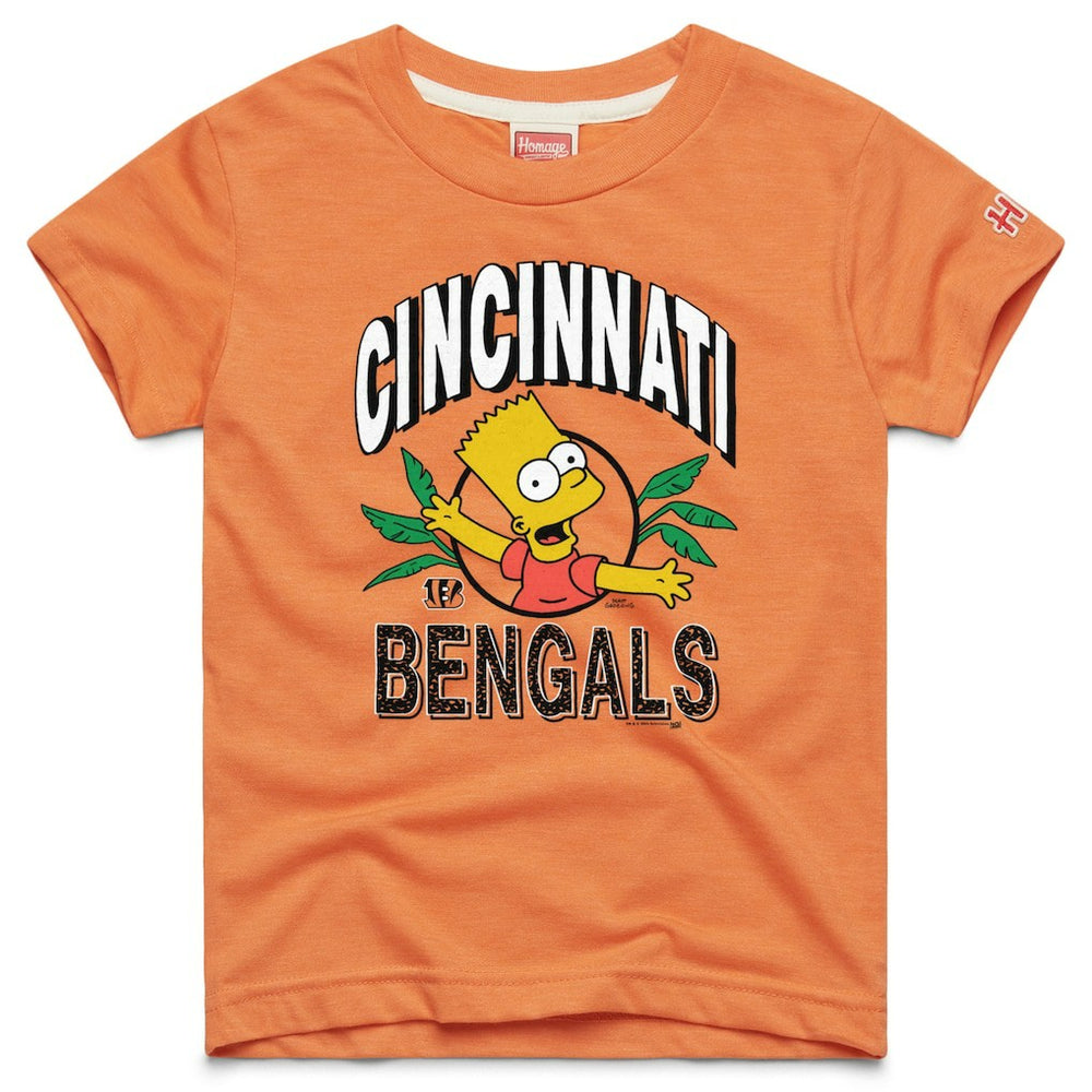 Cincinnati Bengals Homage x The Simpsons Youth Tri-Blend T-Shirt Orange