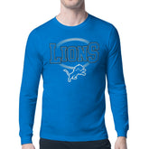 Detroit Lions Starter Team Track Graphic Long Sleeve T-Shirt Blue