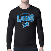 Detroit Lions Starter Team Track Graphic Long Sleeve T-Shirt Black