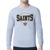 New Orleans Saints Starter Team Track Graphic Long Sleeve T-Shirt Heather Gray