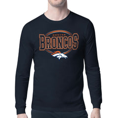 Denver Broncos Starter Team Track Graphic Long Sleeve T-Shirt Navy