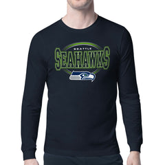 Seattle Seahawks Starter Team Track Graphic Long Sleeve T-Shirt College Navy