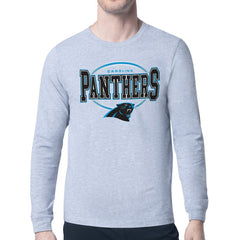 Carolina Panthers Starter Team Track Graphic Long Sleeve T-Shirt Heather Gray