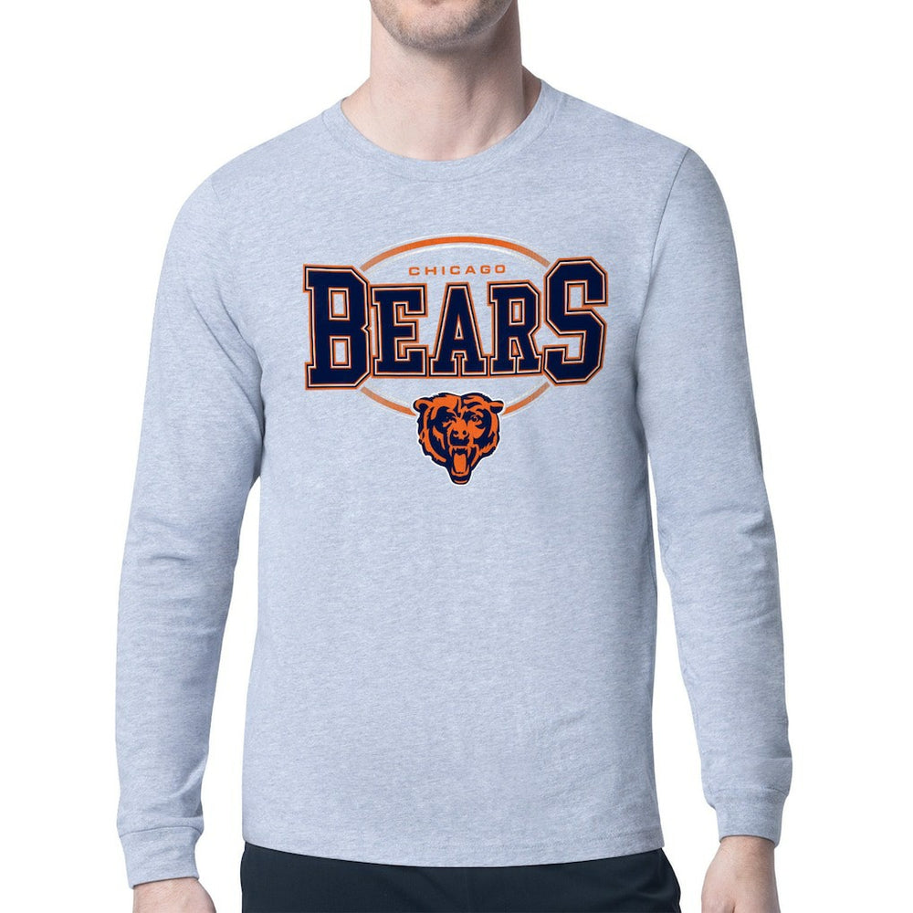 Chicago Bears Starter Team Track Graphic Long Sleeve T-Shirt Heather Gray
