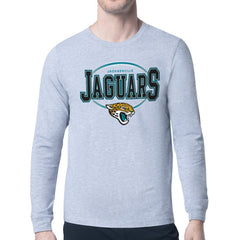 Jacksonville Jaguars Starter Team Track Graphic Long Sleeve T-Shirt Heather Gray