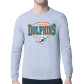 Miami Dolphins Starter Team Track Graphic Long Sleeve T-Shirt Gray