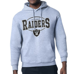 Las Vegas Raiders Starter Team Track Graphic Pullover Hoodie Heather Gray