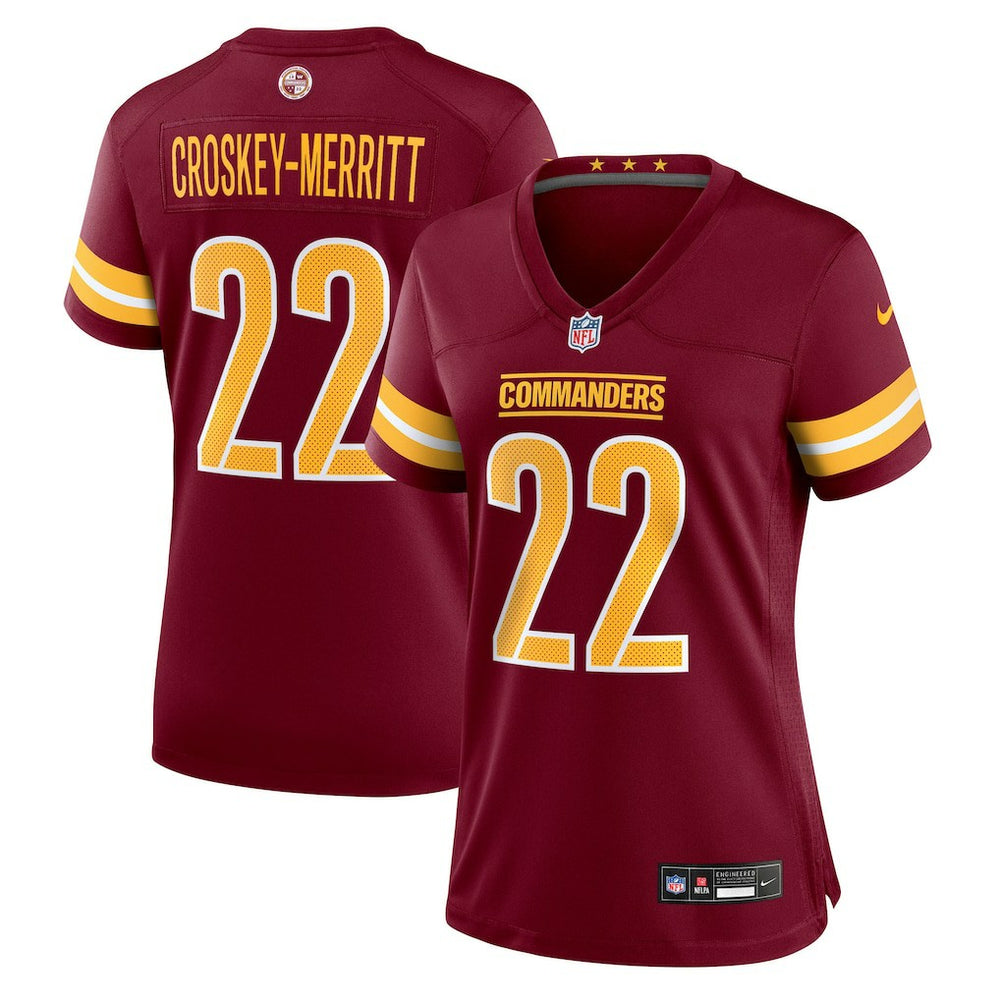 NFL Jacory Croskey-Merritt Washington Commanders Women's Team Game Jersey - Burgundy