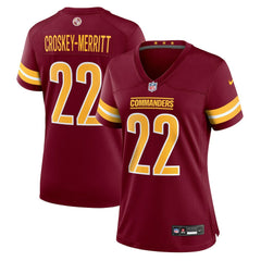 NFL Jacory Croskey-Merritt Washington Commanders Women's Team Game Jersey - Burgundy