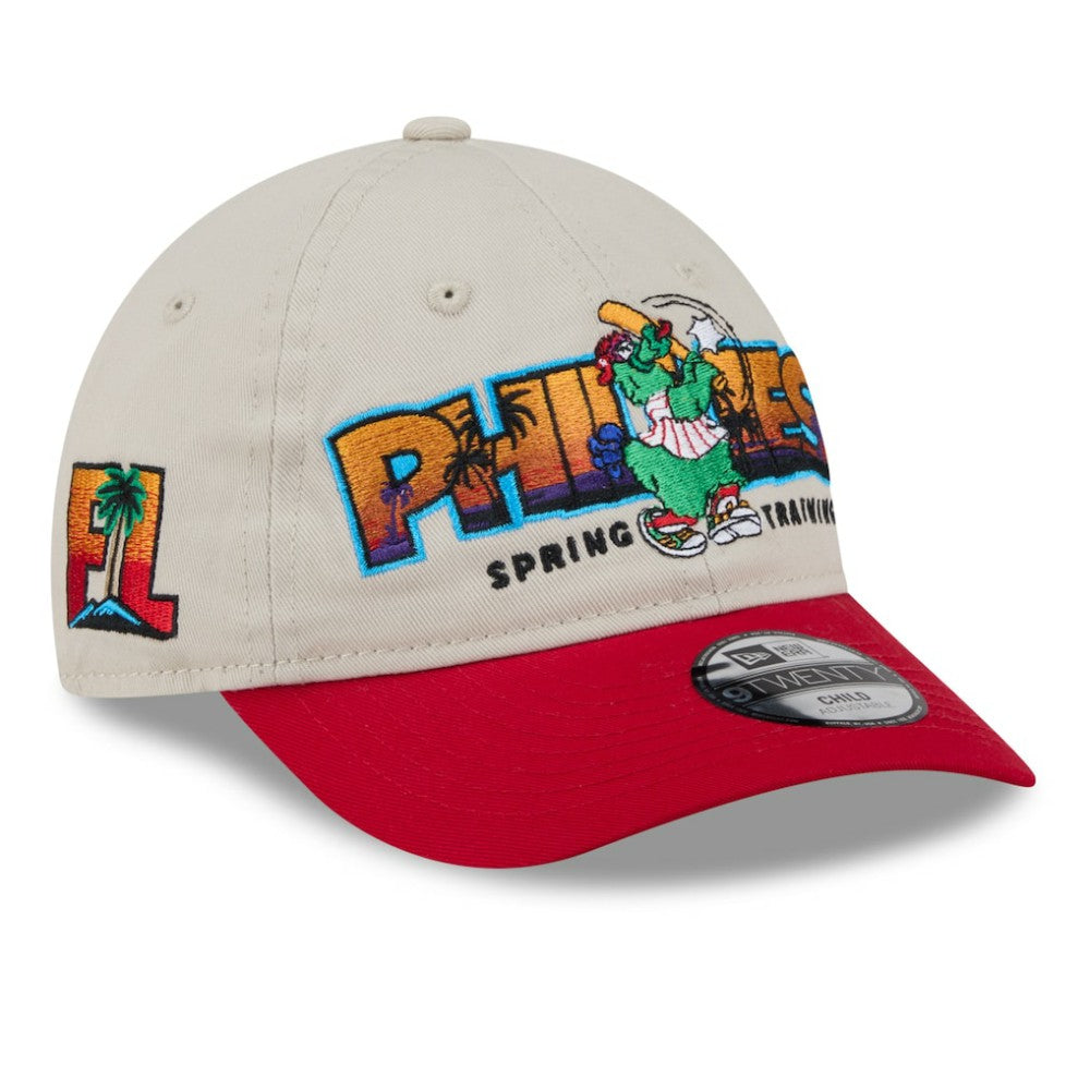 Philadelphia Phillies New Era Youth 2026 Spring Training Fan Pack Batter 9TWENTY Adjustable Hat - Stone/Red Hats