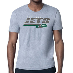 New York Jets Starter Logo Push Graphic T-Shirt Heather Gray