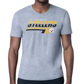 Pittsburgh Steelers Starter Logo Push Graphic T-Shirt Heather Gray