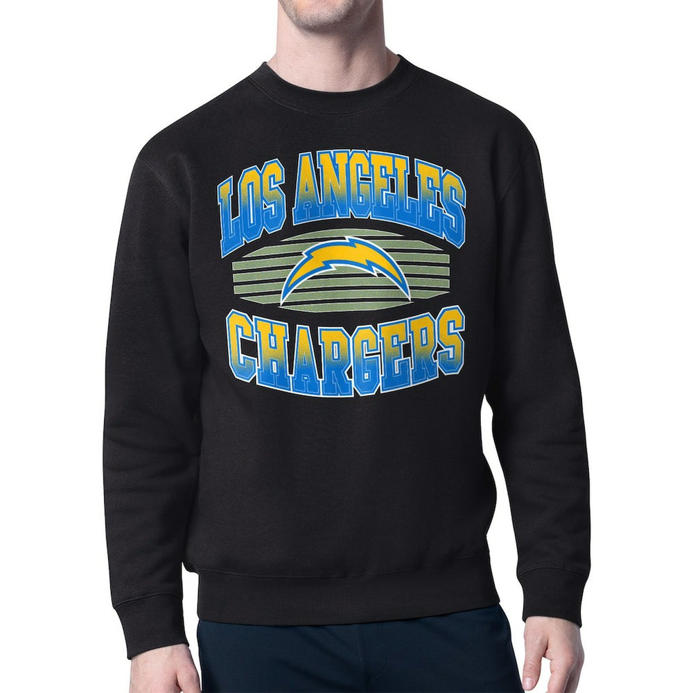 Los Angeles Chargers Starter Team Grit Graphic Fleece Pullover Sweatshirt Black
