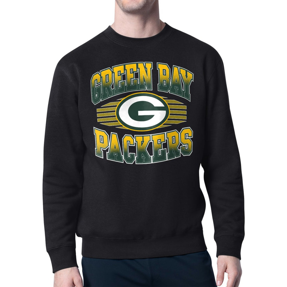 Green Bay Packers Starter Team Grit Graphic Fleece Pullover Sweatshirt Black