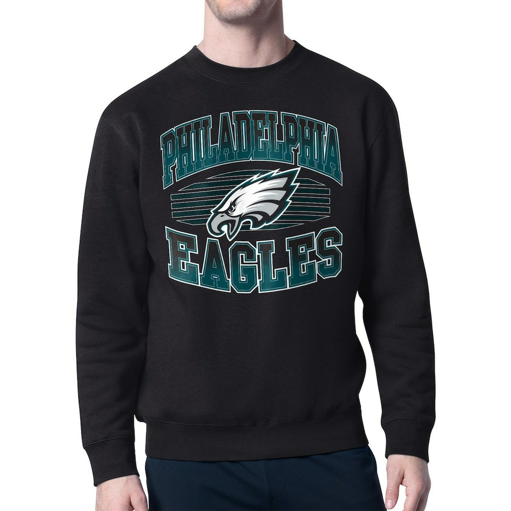 Philadelphia Eagles Starter Team Grit Graphic Fleece Pullover Sweatshirt Black