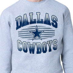 Dallas Cowboys Starter Team Grit Graphic Fleece Pullover Sweatshirt Heather Gray