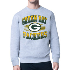 Green Bay Packers Starter Team Grit Graphic Fleece Pullover Sweatshirt Heather Gray